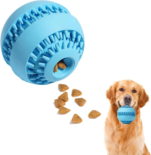 Pet Dog Treat Toy Ball - Treat Dispensing Dog Toys Durable Rubber Pet Tooth Cleaning Toy Dogs Pets Food Feeder Chew Tooth Cleaning Exercise Game Play