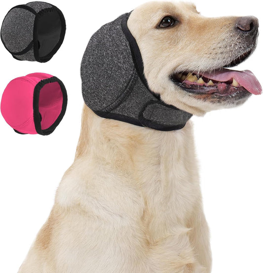 Dog Calming Hoodie Ear Wraps for Dogs, Waterproof Dogs Swim Cap, Pet Ear Cover Muffs for Anxiety Relief Noise Cancelling, Doggy Head Warp Ear Protection for Hematoma Fireworks Bath Swim Blow Drying, L