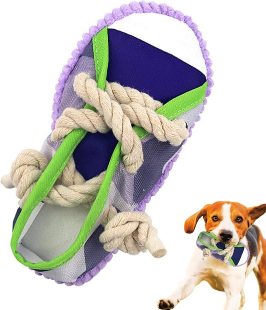 Dog chew Toys, New Creative Shoe Shaped Toys, Interactive squeaking Shoe Toys Suitable for Small to Medium-Sized Dogs, Dog Toys for pet Training and Teeth Cleaning (Purple)