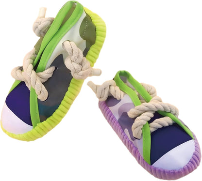 Dog chew Toys, New Creative Shoe Shaped Toys, Interactive squeaking Shoe Toys Suitable for Small to Medium-Sized Dogs, Dog Toys for pet Training and Teeth Cleaning (Purple)