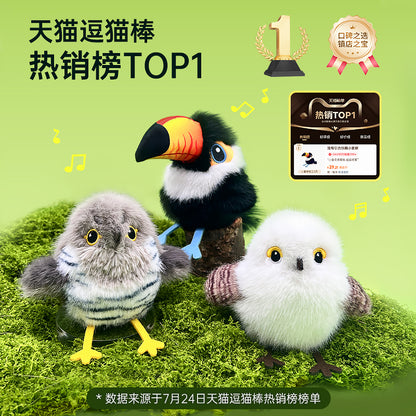 Rechargeable Flapping Bird Cat Toy - USB and Motion - Activated Chirping Sparrow